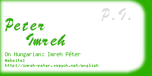 peter imreh business card